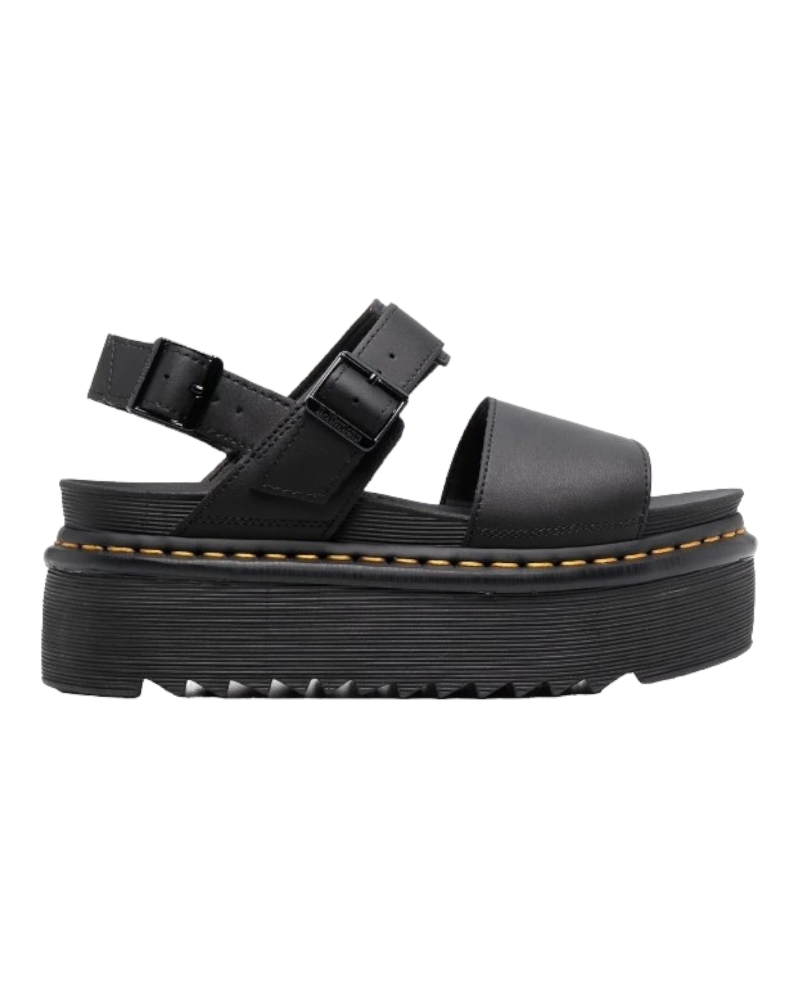 לצפייה במוצר Dr. Martens leather platform sandals with buckle fastening Black