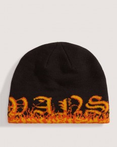 לצפייה במוצר כובע גרב Vans ואנס שחור - דוגמת להבות